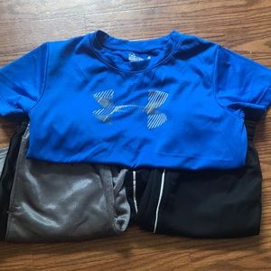 Under Armour, 1 shirt and 2 shorts